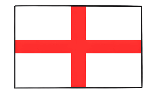 Flag of England featuring a red cross on a white background.