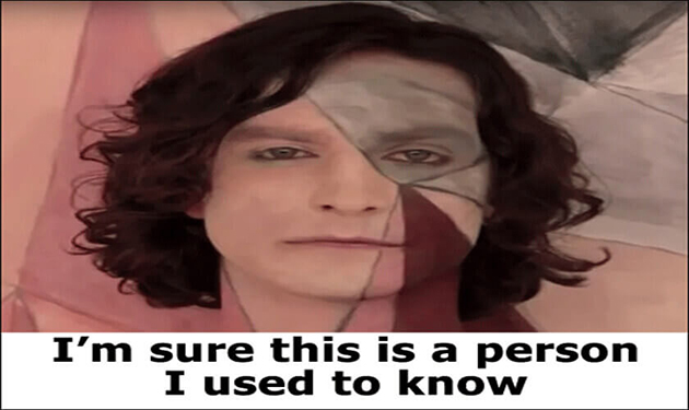 Face paint art with text I'm sure this is a person I used to know.